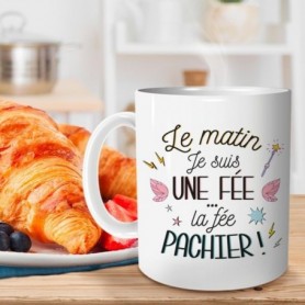 Tasse humoristique fée pas chier