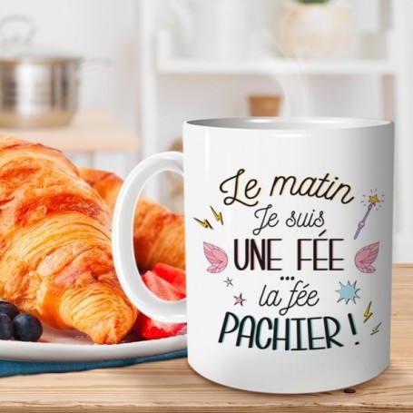 Tasse humoristique fée pas chier