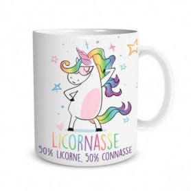 Mug licornasse 50 % licorne, 50% connasse