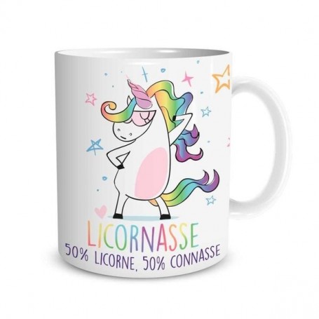 Mug licornasse 50 % licorne, 50% connasse