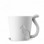 Mug chat gravé avec anse 3D queue d’animal 