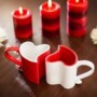 Deux mugs romantiques cœurs imbriqués 