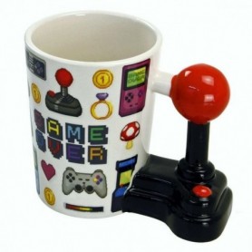 Tasse à anse manette joystick avec inscription game over 