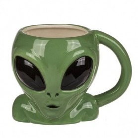 Tasse tête extraterrestre vert 