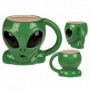 Tasse tête extraterrestre vert 