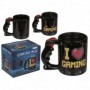 Tasse thermoréactive I love gaming poignée joystick 