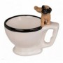 Tasse cuvette de toilettes avec chien qui pisse 