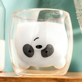 Tasse tête de panda double paroi 