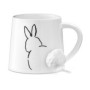 Mug esquisse de lapin queue en 3D