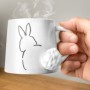 Mug esquisse de lapin queue en 3D