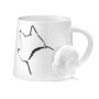 Mug esquisse de chien vue de dos avec queue en 3D