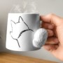 Mug esquisse de chien vue de dos avec queue en 3D