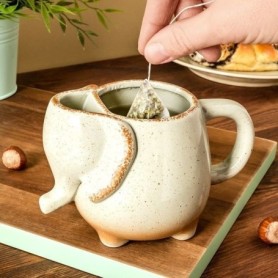 Mug éléphant à compartiment pour sachet à thé 