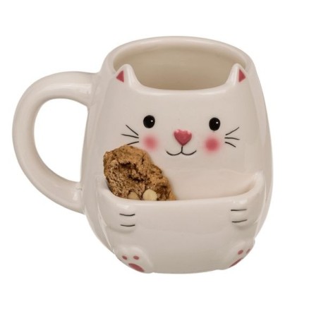 Tasse chat à compartiment pour biscuits