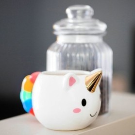 Mug licorne à anse arc-en-ciel