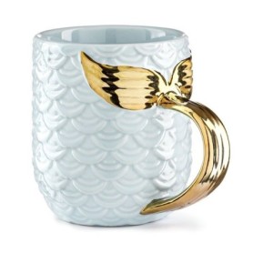 Tasse écaille et queue de sirène bleue