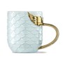 Tasse écaille et queue de sirène bleue