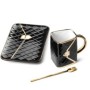 Ensemble mug assiette et cuillère dsign sac à main noir 