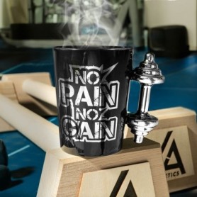 Mug sport no pain no gain haltères