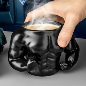 Tasse buste musclé noir mug musculation