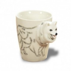 Tasse avec anse 3D tête de chien loup 